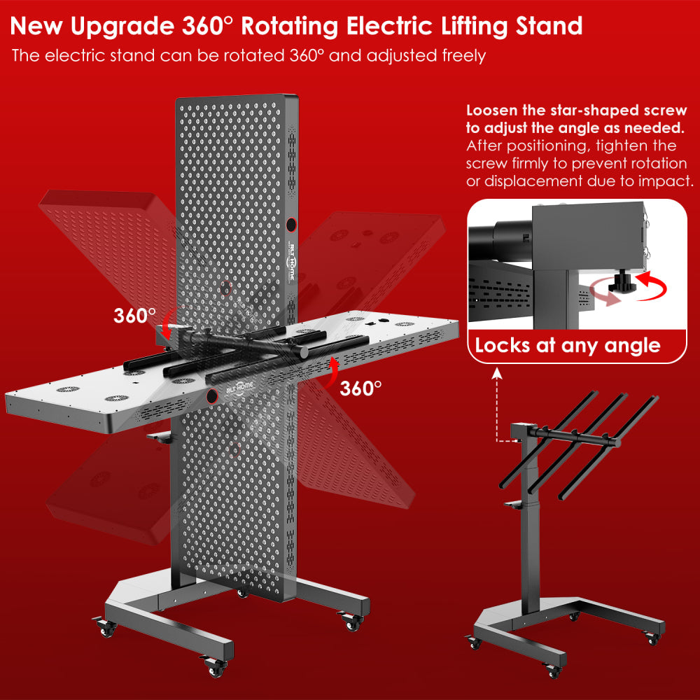 Total Spectrum ELITE Full-Body Red Light Therapy Panel — 864 LEDs, Electric Stand