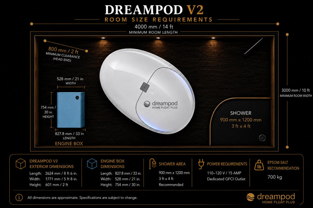 reampod V2 flagship flotation tank for luxury home spas, wellness centers, and commercial float therapy spaces