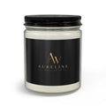 Clear glass Aureline Wellness mason jar candle with black lid and gold-lettered label.