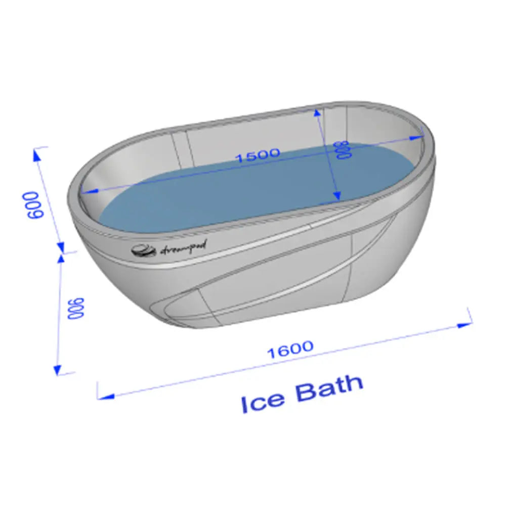 Dreampod Ice Bath cold plunge dimensions diagram