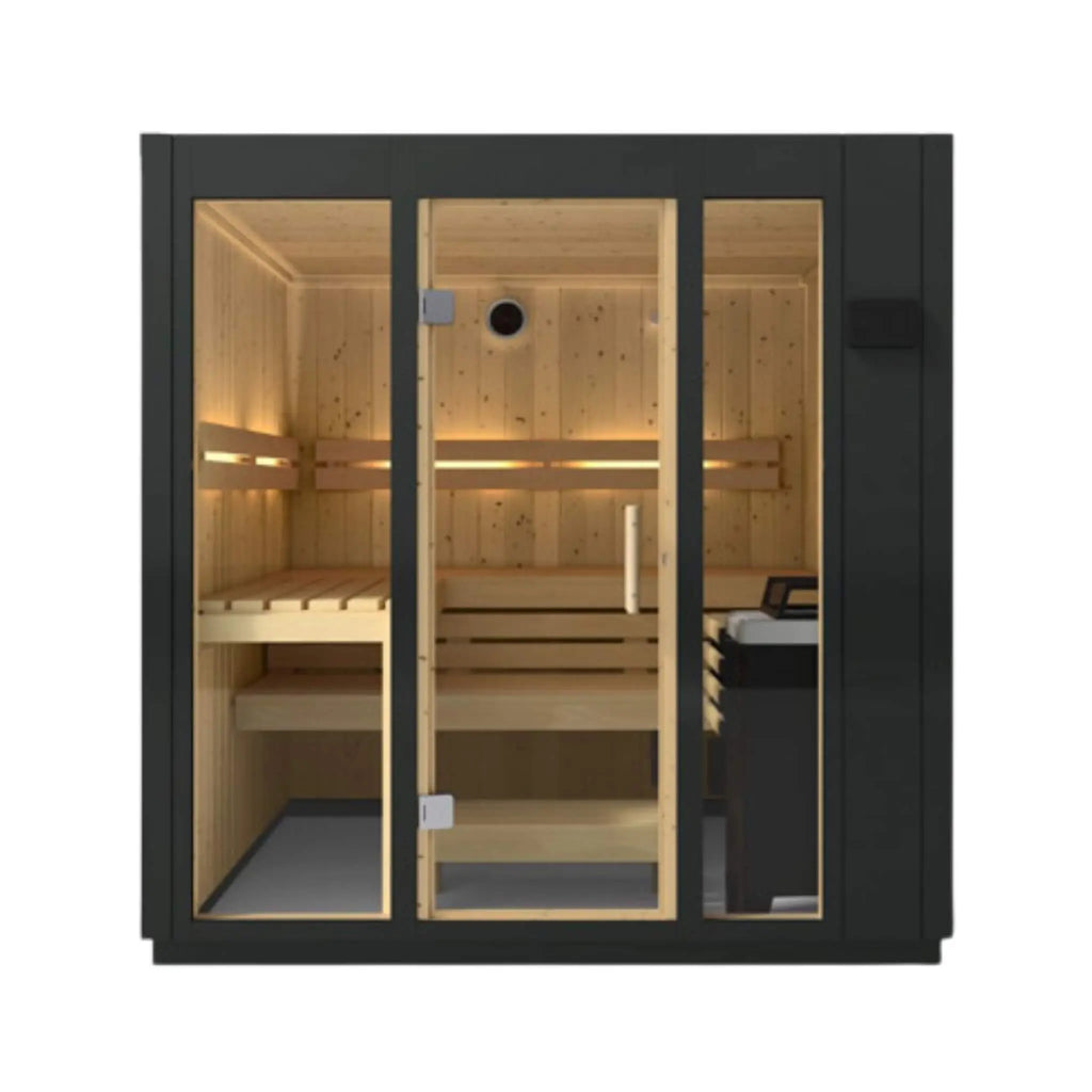 Kohler C1 Indoor Graphite Gray Freestanding Alcove Design Sauna Kit (SAK93182) Kohler