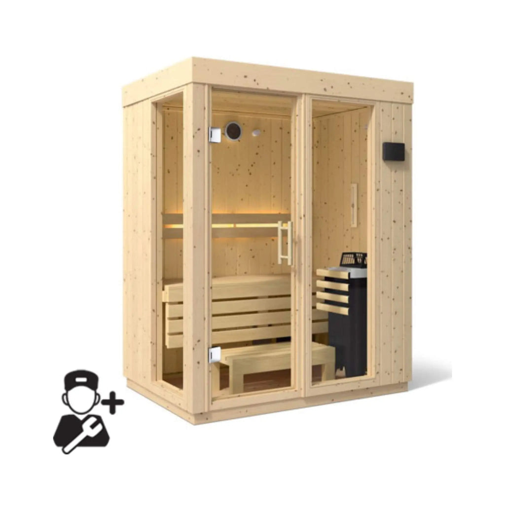 Kohler C1 Luxury Indoor Scandinavian Spruce Home Sauna Kit (SAK60418) Kohler