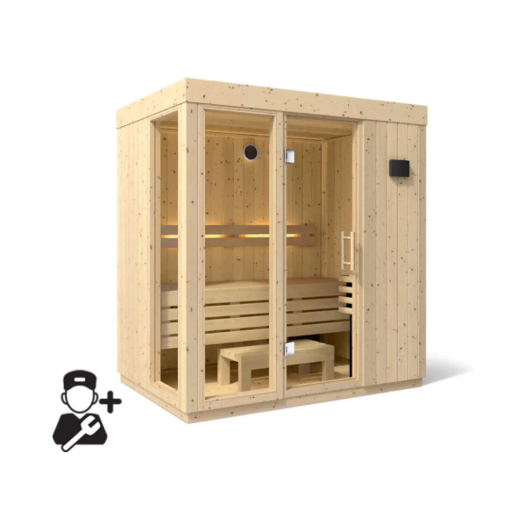 Kohler C1 Luxury Indoor Scandinavian Spruce Home Sauna Kit (SAK60418) Kohler