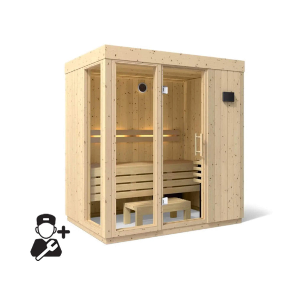 Kohler C1 Luxury Indoor Scandinavian Spruce Home Sauna Kit (SAK60418) Kohler