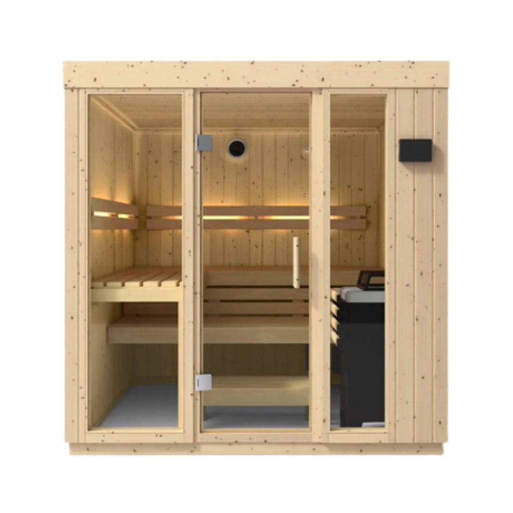 Kohler C1 Luxury Indoor Scandinavian Spruce Home Sauna Kit (SAK60418) Kohler