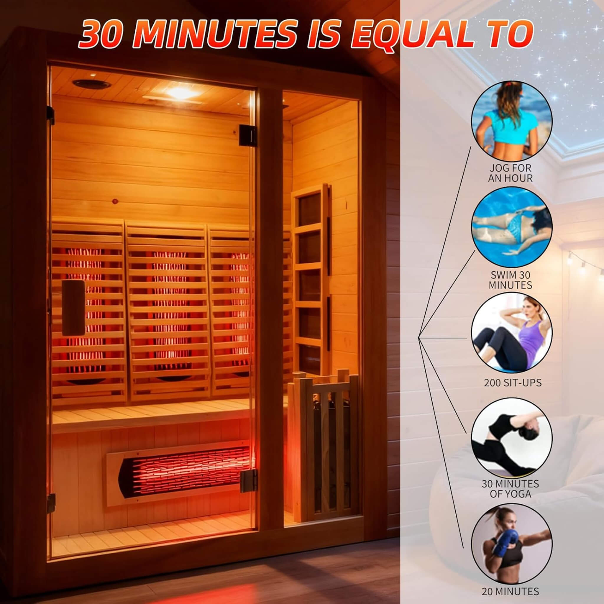 Rövia Luma infrared and steam sauna features
