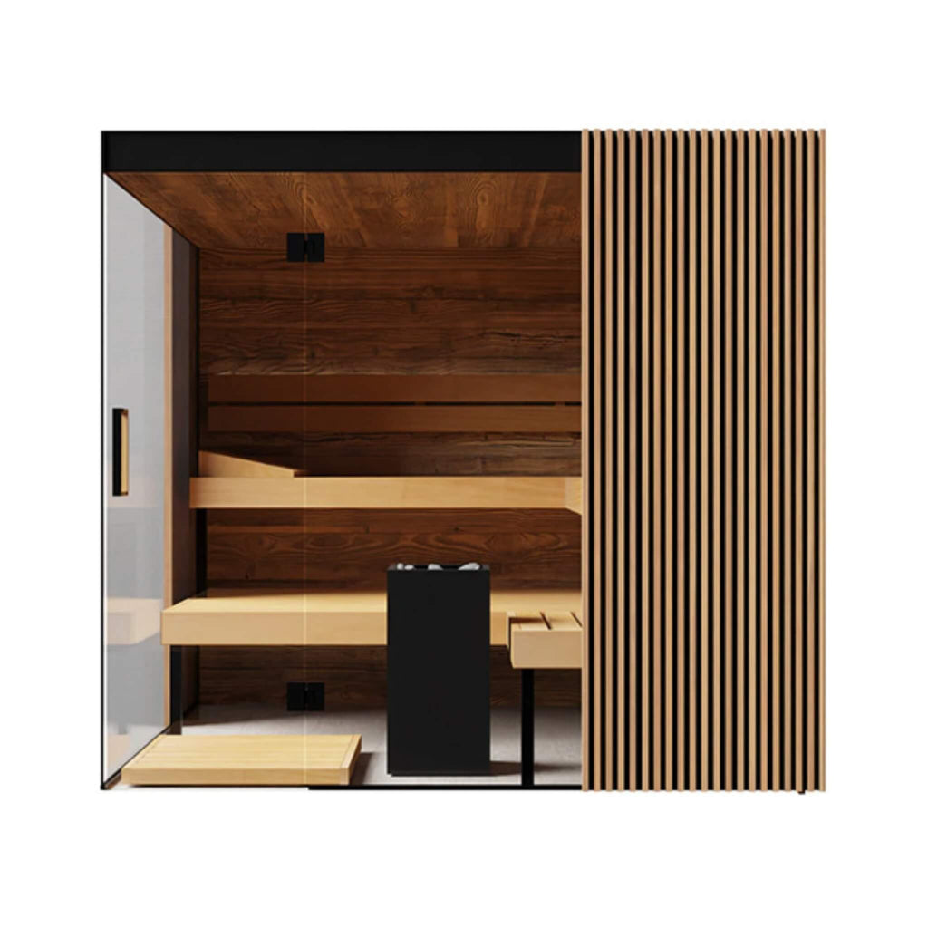 ThermaSol Aalto 4-Person Indoor Semi-Panoramic Glass Sauna Cabin