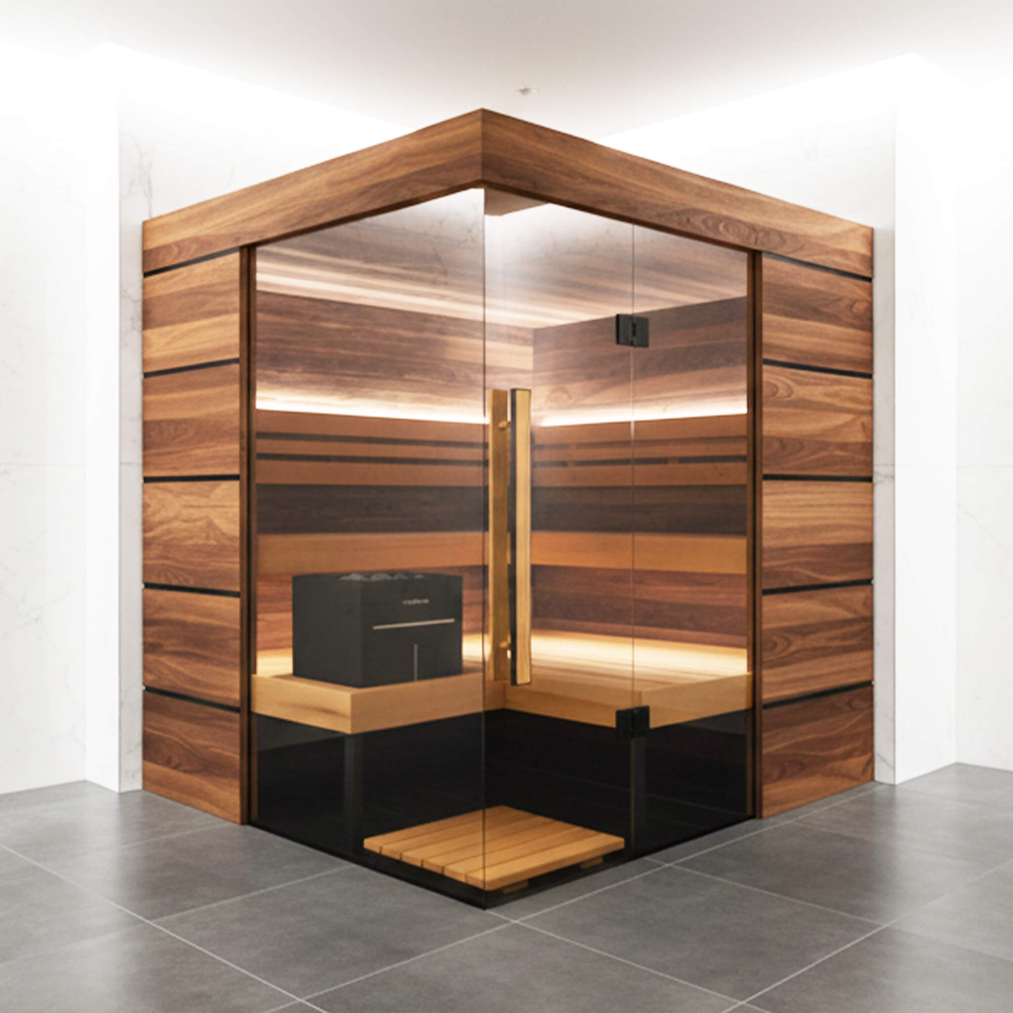 ThermaSol Astra Tyrol wood interior with thermo-aspen benches and backrest